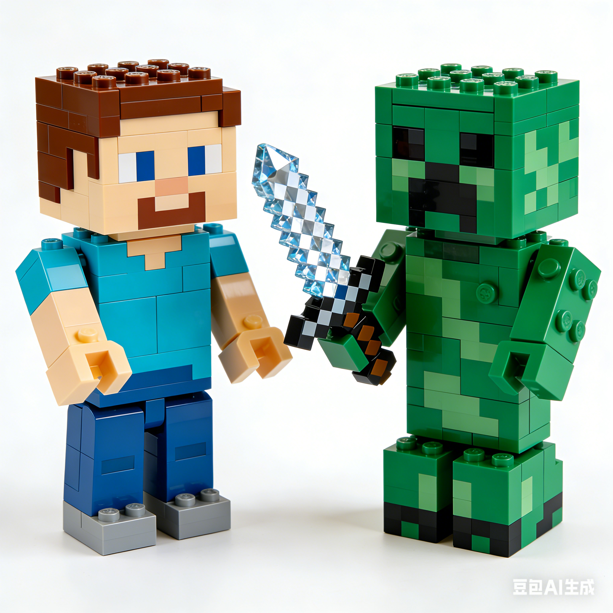 乐高我的世界 史蒂夫和苦力怕